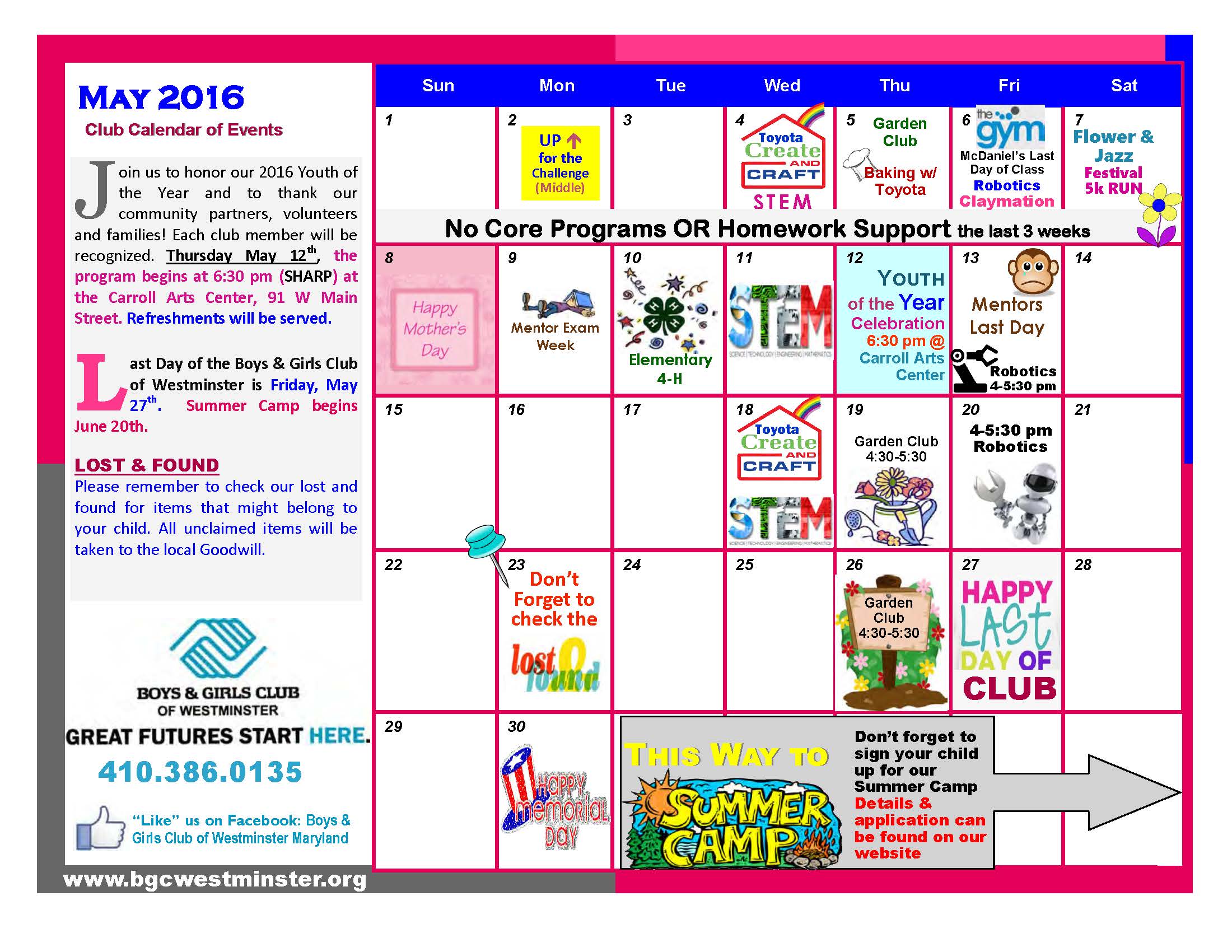 BGCW 2016 May Calendar